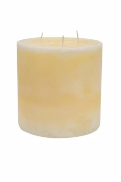 Candles & Diffusers|Candles*Nicola Spring Round 3 Wick Vanilla Pillar Candle - 130 Hours - Ivory
