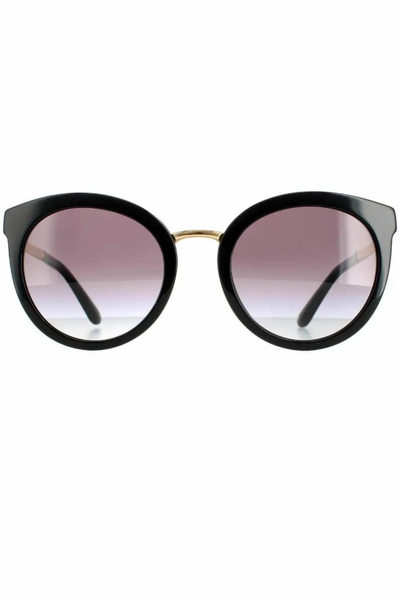 Sunglasses*Dolce & Gabbana Round Grey Gradient Sunglasses Black