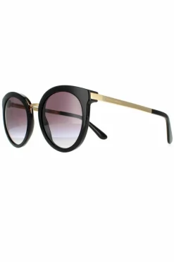 Sunglasses*Dolce & Gabbana Round Grey Gradient Sunglasses Black