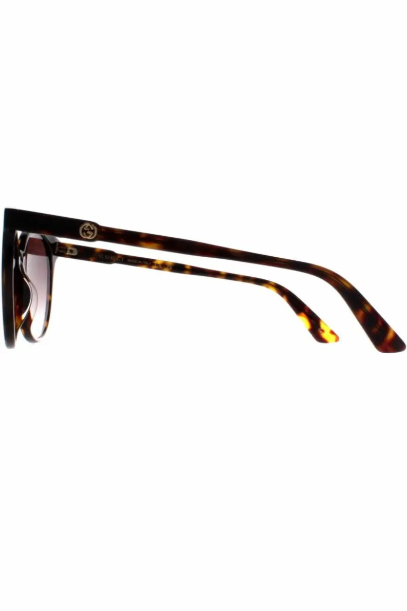 Sunglasses*Gucci Round Dark Havana Gradient GG0488S Brown