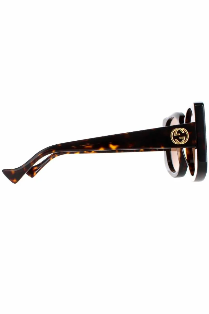 Sunglasses*Gucci Round Dark Havana GG1257S Brown