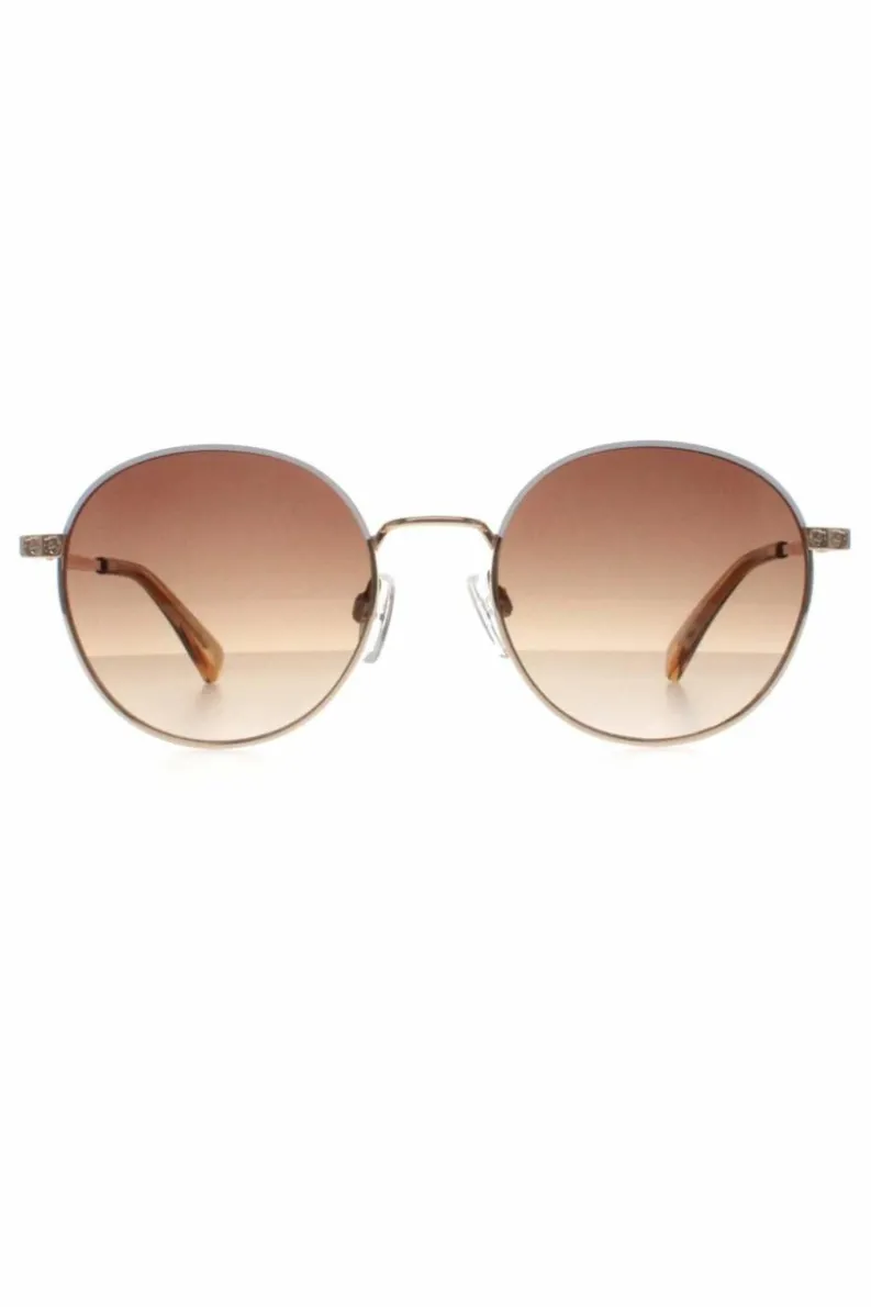 Sunglasses*Ted Baker Round Brown Gradient TB1679 Willa Gold