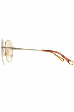 Sunglasses*Chloe Round Brown Light Mirror CH0027S Gold