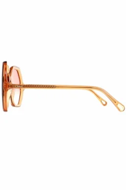 Sunglasses*Chloe Round Crystal Pink Gradient CH0008S Esther Orange