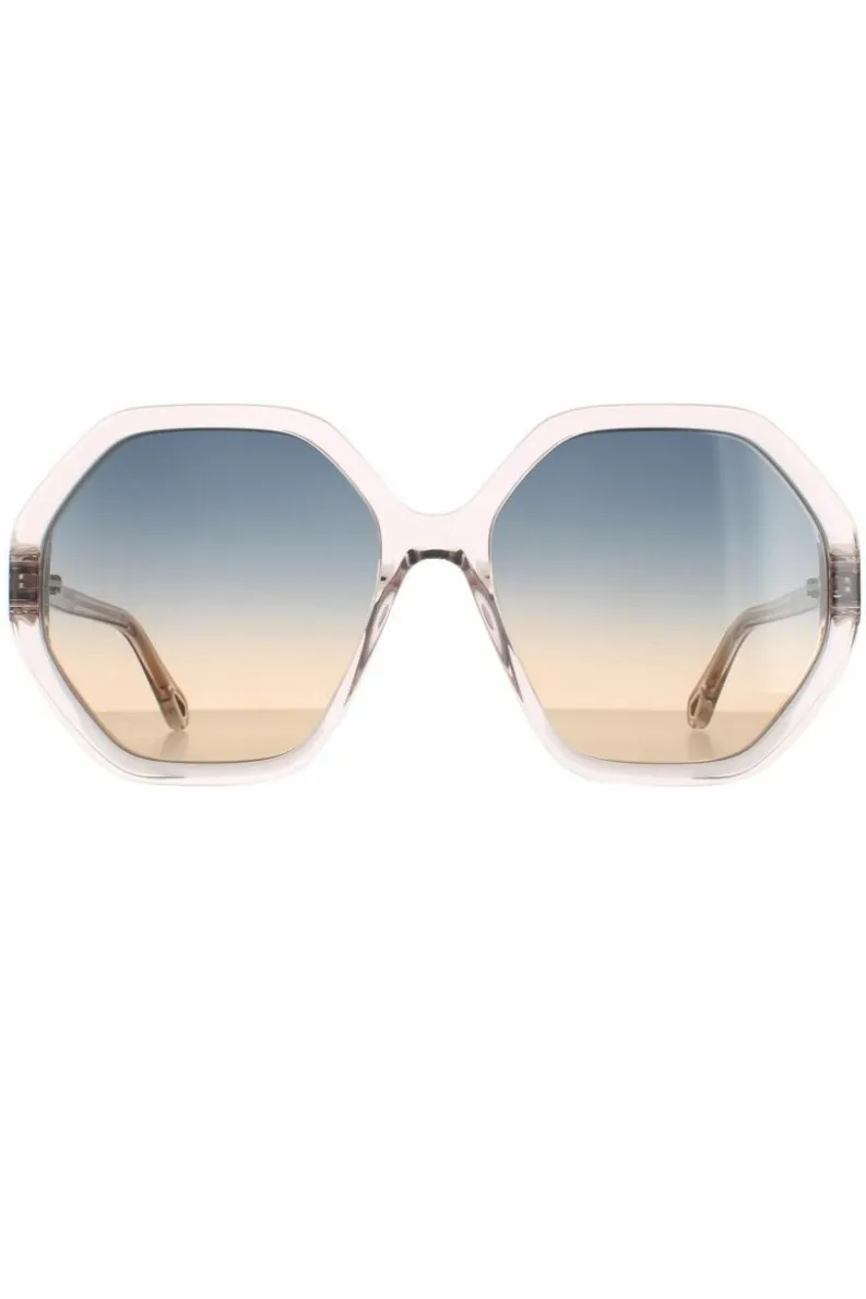 Sunglasses*Chloe Round Crystal Blue to Peach Gradient CH0008S Esther Pink