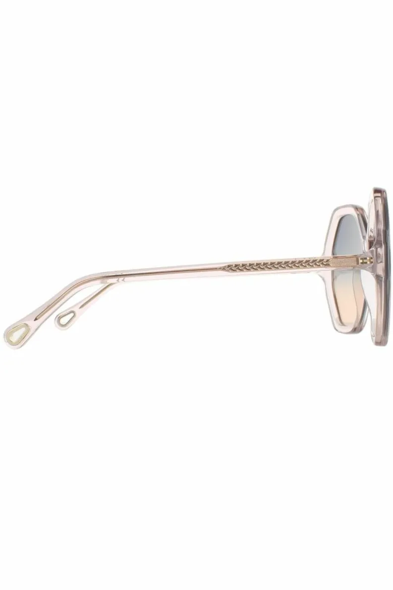 Sunglasses*Chloe Round Crystal Blue to Peach Gradient CH0008S Esther Pink