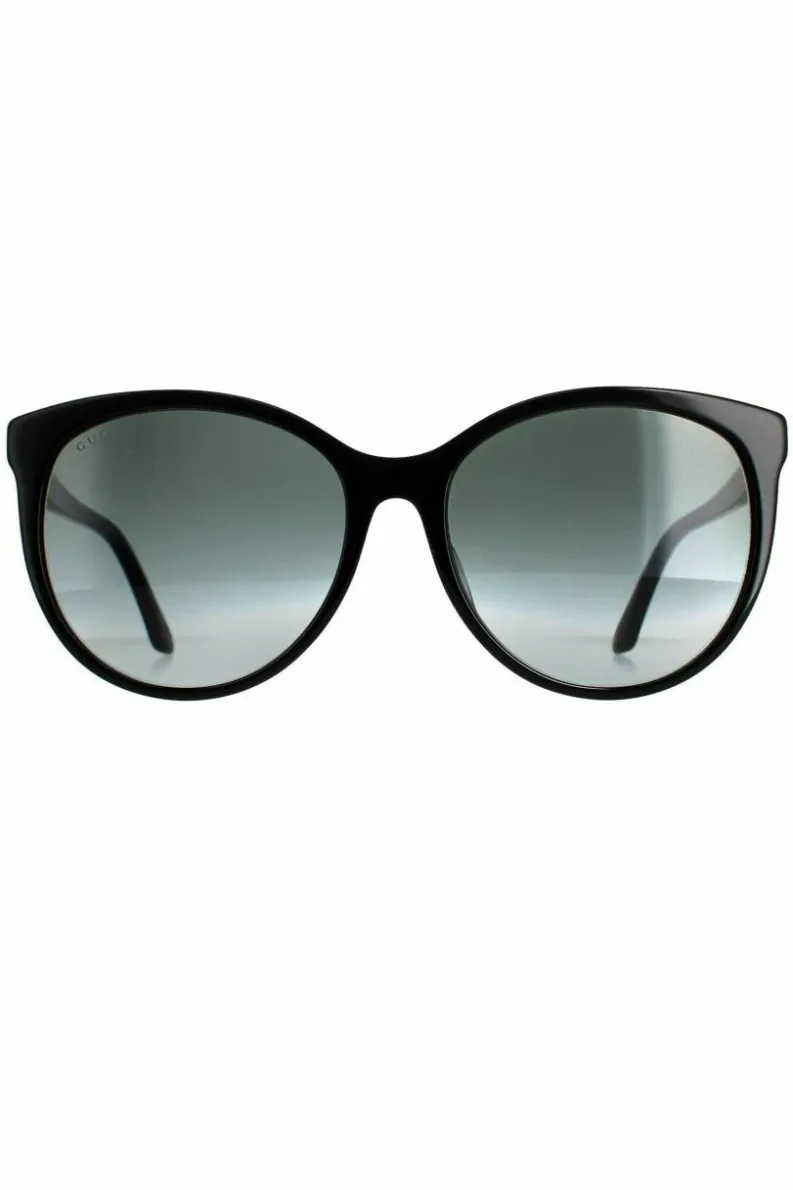 Sunglasses*Gucci Round Shiny Grey Gradient GG0729SA Black