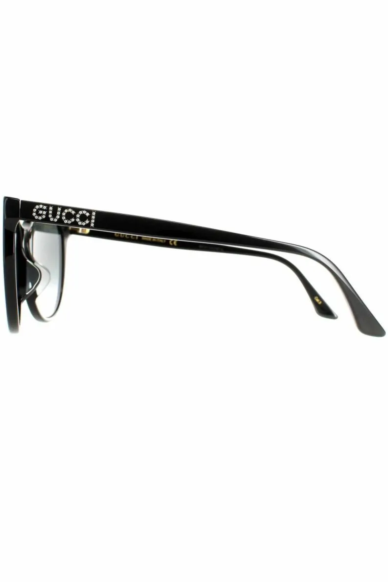 Sunglasses*Gucci Round Shiny Grey Gradient GG0729SA Black