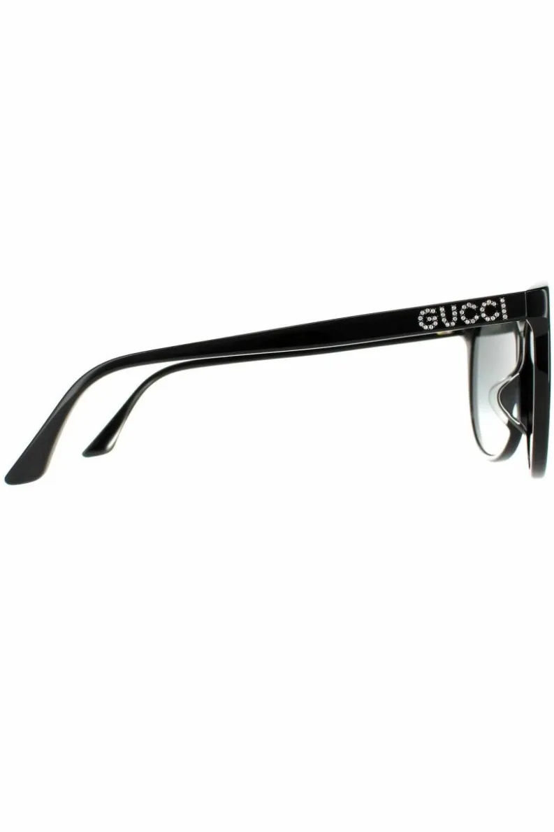 Sunglasses*Gucci Round Shiny Grey Gradient GG0729SA Black
