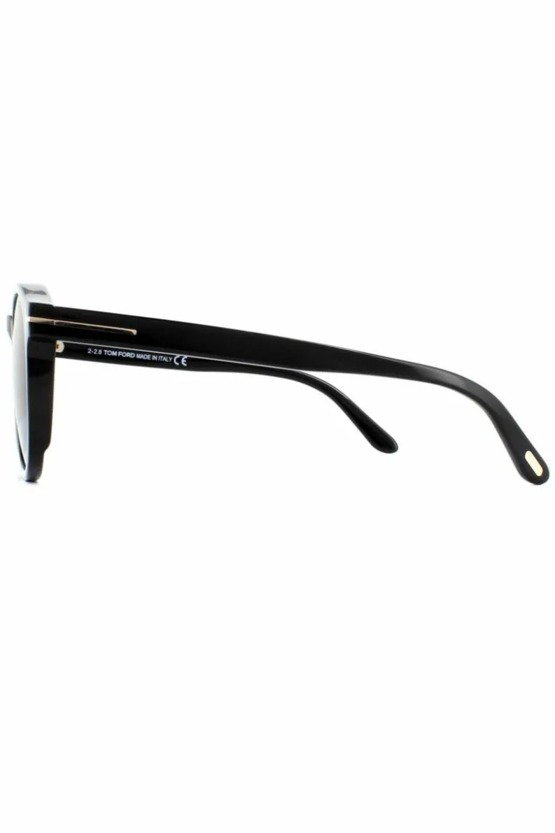 Sunglasses*Tom Ford Round Shiny Grey Smoke Sunglasses Black