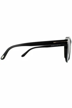Sunglasses*Tom Ford Round Shiny Grey Smoke Sunglasses Black