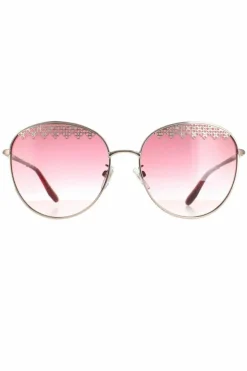 Sunglasses*Chopard Round Shiny Red Pink Gradient SCHF75S Gold