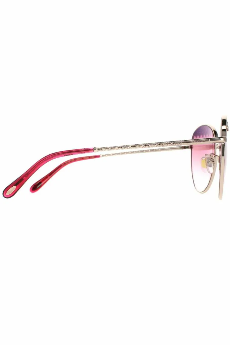 Sunglasses*Chopard Round Shiny Red Pink Gradient SCHF75S Gold