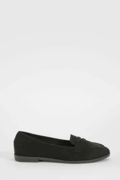 Ballet Flats|Flats*boohoo Round Toe Basic Loafers black