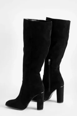 Over The Knee Boots|Knee High Boots*boohoo Round Toe Knee High Boots black