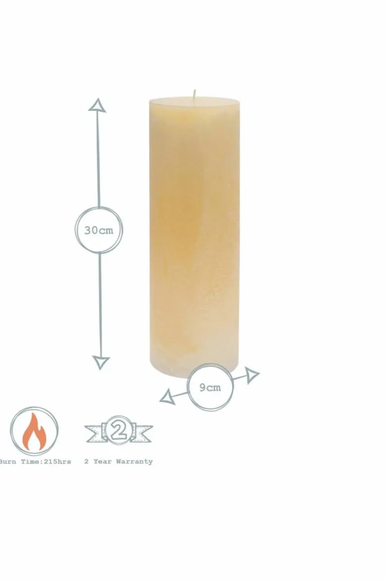 Candles & Diffusers|Candles*Nicola Spring Round Vanilla Pillar Candles - 215 Hours - - Pack of 6 Cream