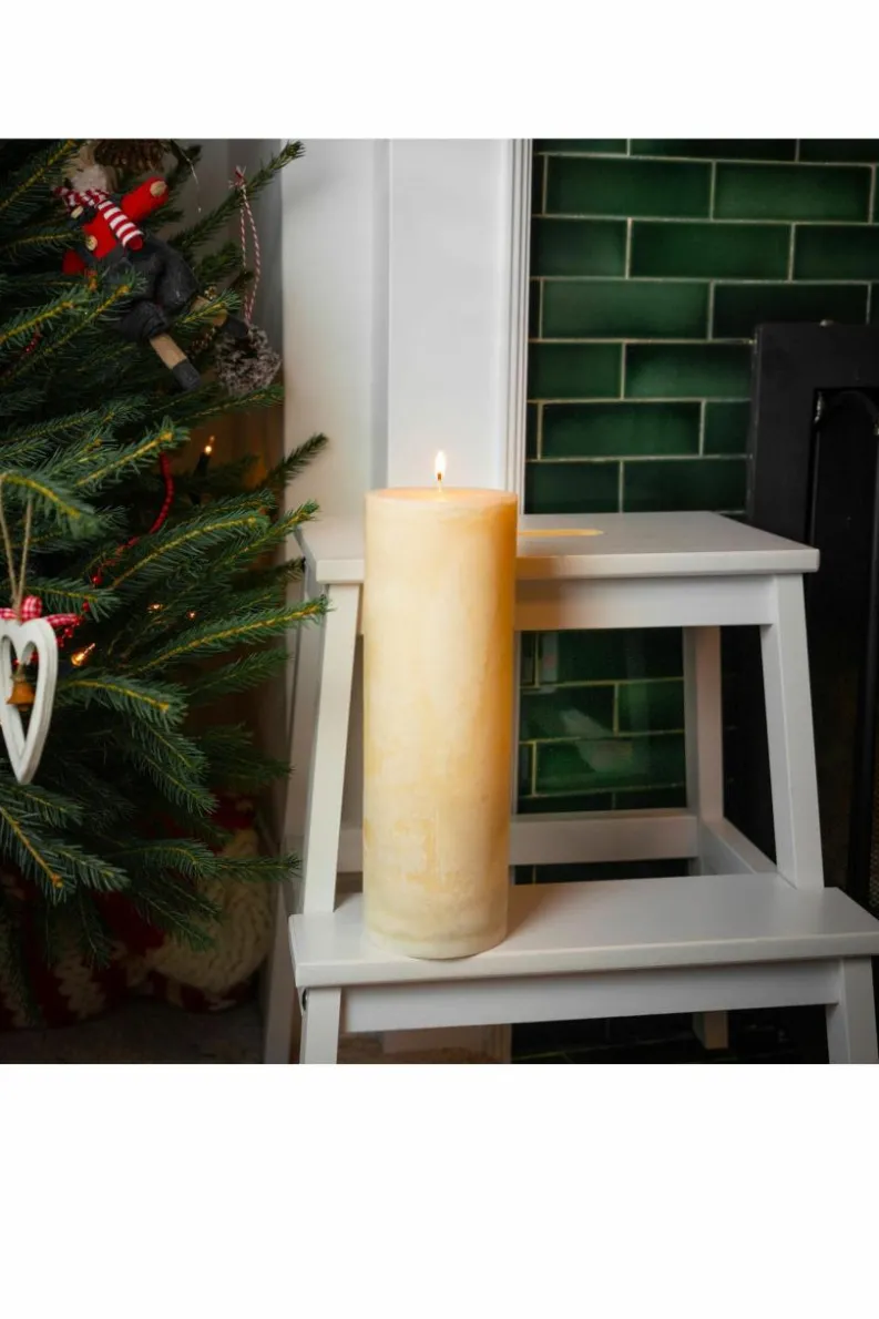 Candles & Diffusers|Candles*Nicola Spring Round Vanilla Pillar Candles - 215 Hours - - Pack of 6 Cream