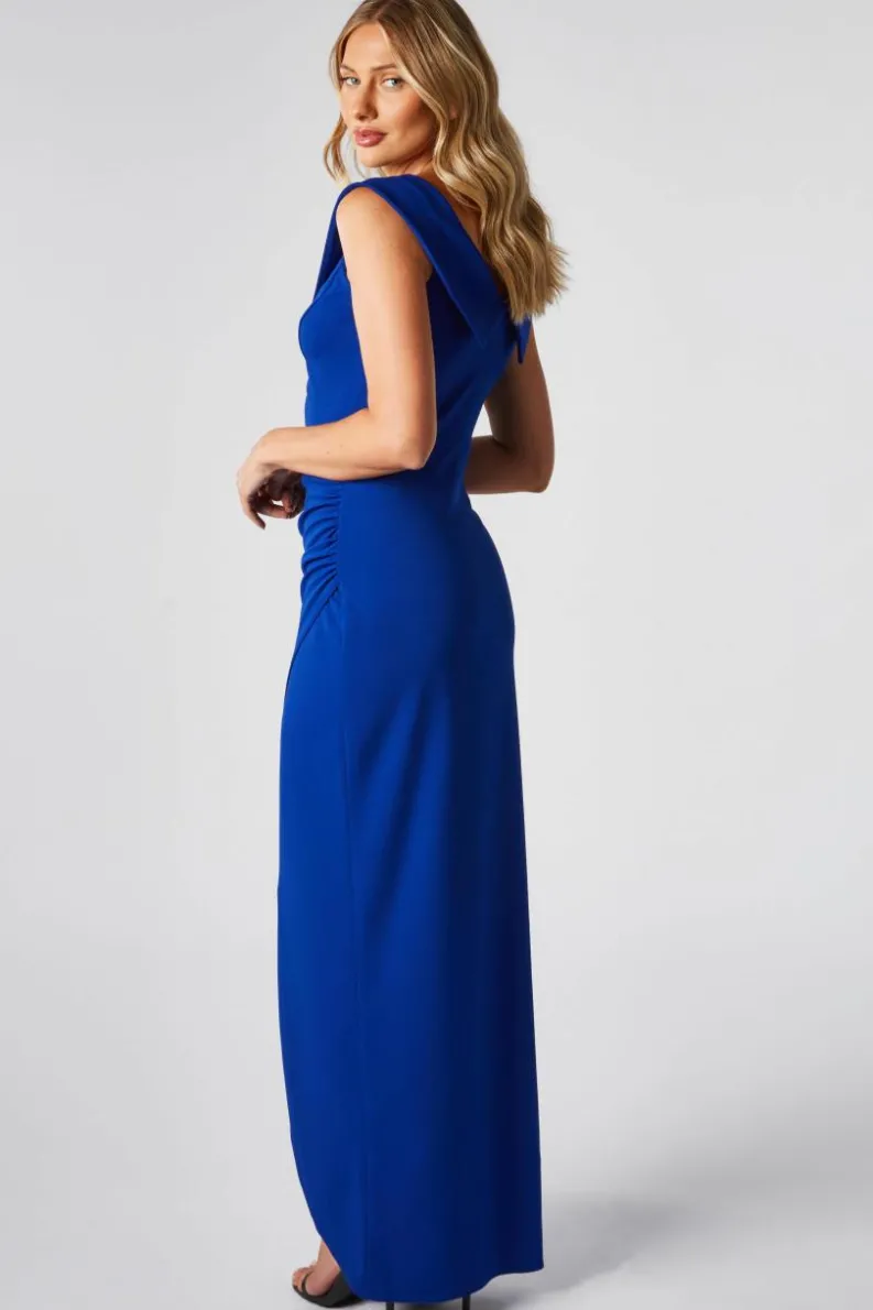 Wrap Dresses*Quiz Bardot Wrap Maxi Dress Royal