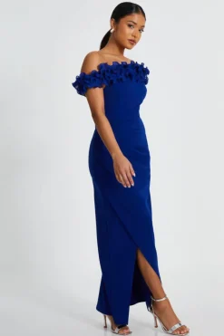 Bodycon Dresses*Quiz Petite Ruffle Maxi Dress Royal