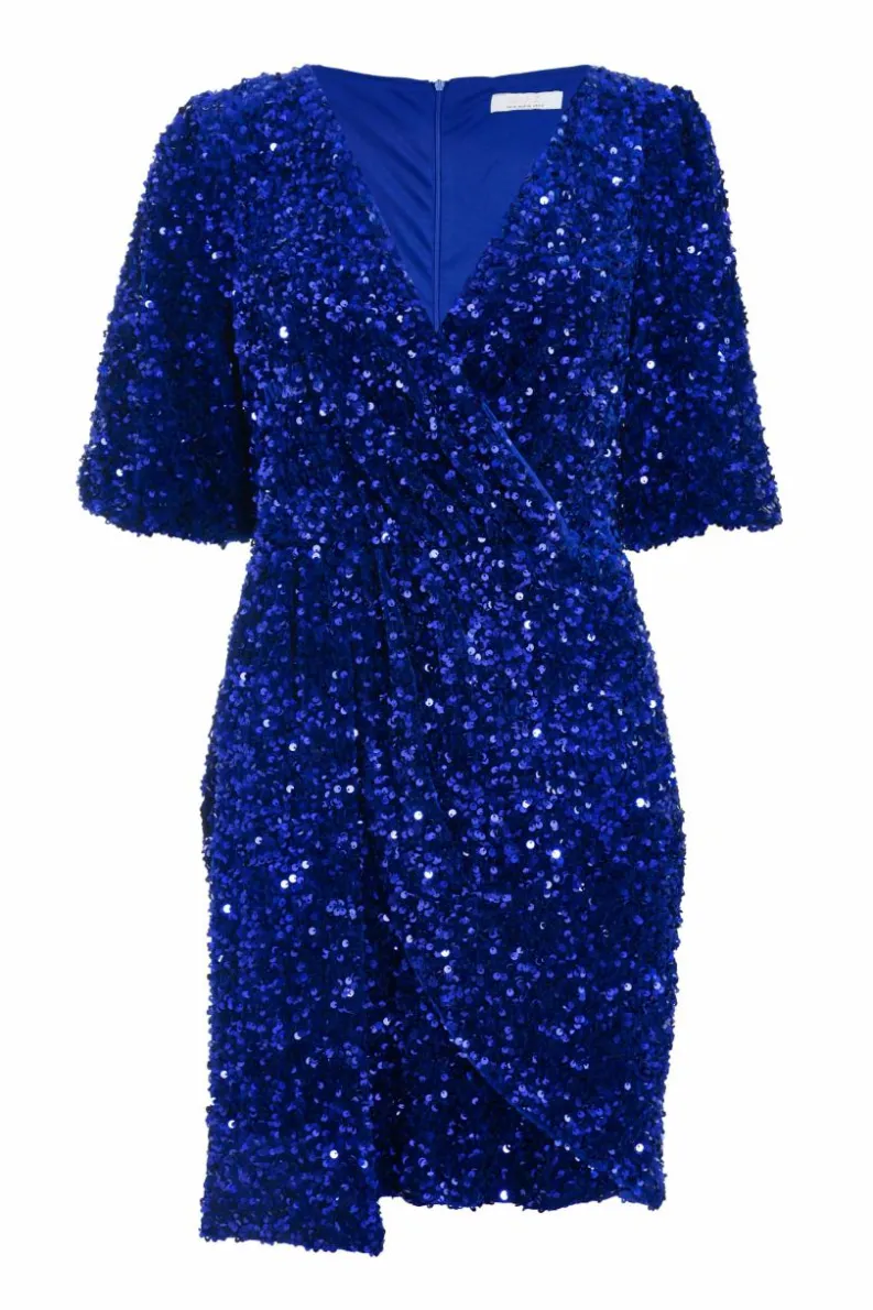 Wrap Dresses|Bodycon Dresses*Quiz Sequin Wrap Mini Dress Royal