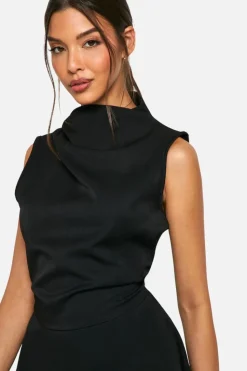 A Line Dresses*boohoo Ruched A Line Mini Dress black