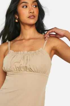 Smock Dresses*boohoo Ruched Maxi Dress stone