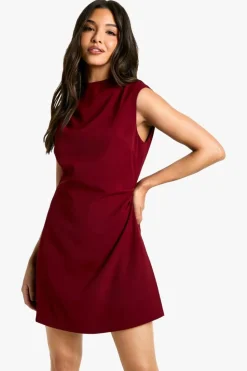 A Line Dresses|Mini Dresses*boohoo Ruched Tailored A-Line Dress berry