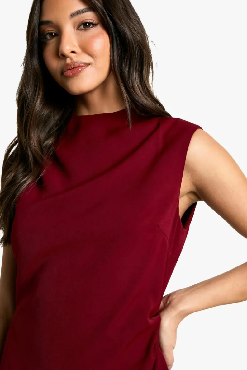 A Line Dresses|Mini Dresses*boohoo Ruched Tailored A-Line Dress berry
