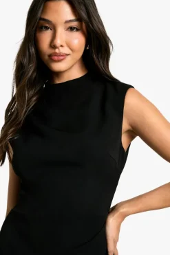A Line Dresses|Mini Dresses*boohoo Ruched Tailored A-Line Dress black
