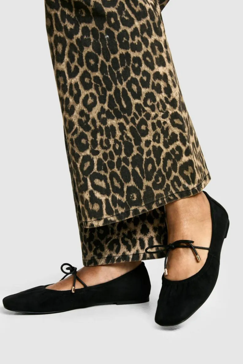 Ballet Flats|Flats*boohoo Ruched Tie Ballet Flats black