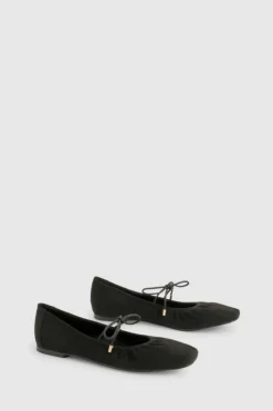 Ballet Flats|Flats*boohoo Ruched Tie Ballet Flats black