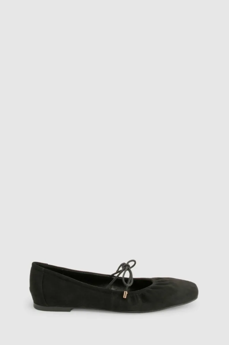 Ballet Flats|Flats*boohoo Ruched Tie Ballet Flats black