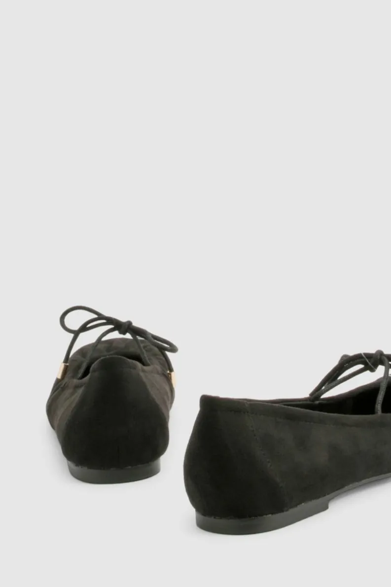 Ballet Flats|Flats*boohoo Ruched Tie Ballet Flats black