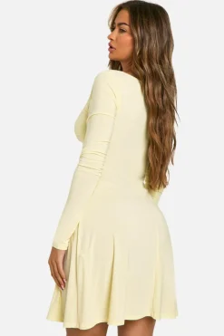 A Line Dresses|Skater Dresses*boohoo Ruched Twist Detail A Line Mini Dress butter