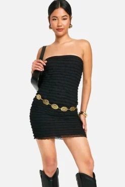 Bodycon Dresses*boohoo Ruffle Bandeau Mini Dress black