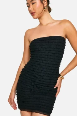 Bodycon Dresses*boohoo Ruffle Bandeau Mini Dress black
