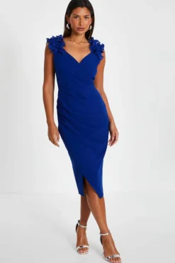 Wrap Dresses|Midi Dresses*Quiz Ruffle Wrap Midi Dress Royal
