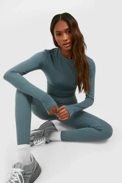 Long Sleeve Tops|Activewear*boohoo DSGN Studio Supersoft Peached Sculpt Long Sleeve Top sage