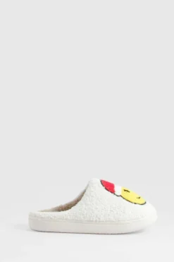 Slippers|Slippers*boohoo Santa Borg Face Slippers cream