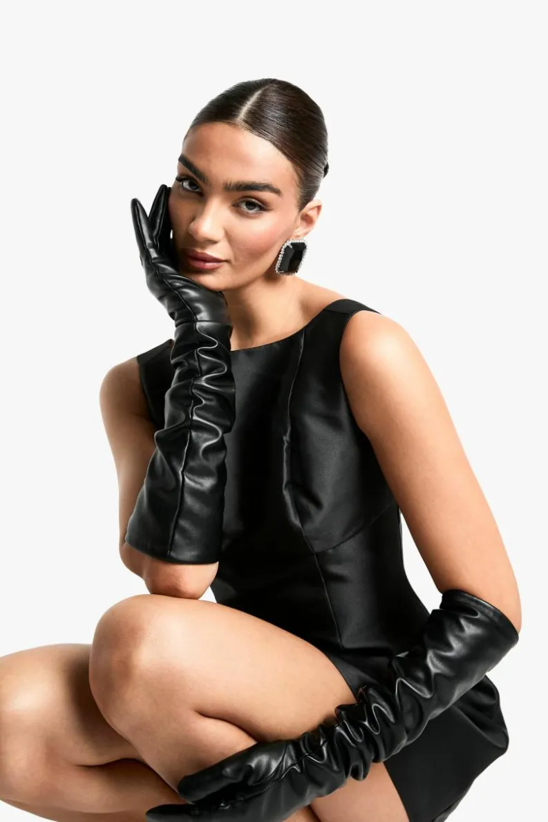 A Line Dresses|Skater Dresses*boohoo Satin A-Line Mini Dress black