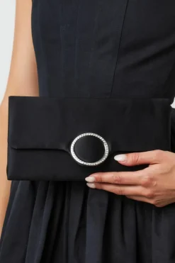 Handbags|Clutch Bags*My Accessories London Satin Clutch with Diamante Black