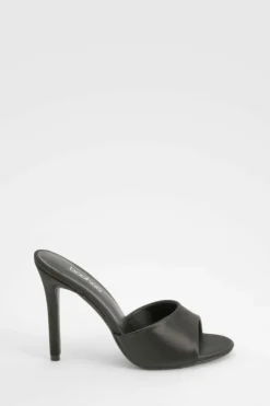 Sandals|Heels*boohoo Satin Heeled Mules black