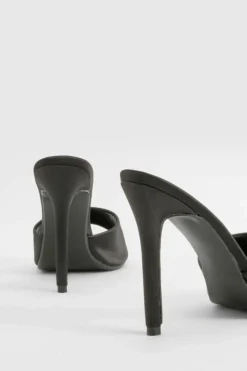 Sandals|Heels*boohoo Satin Heeled Mules black