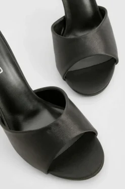 Sandals|Heels*boohoo Satin Heeled Mules black
