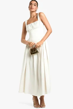 Skater Dresses*boohoo Satin Milkmaid Midaxi Dress champagne