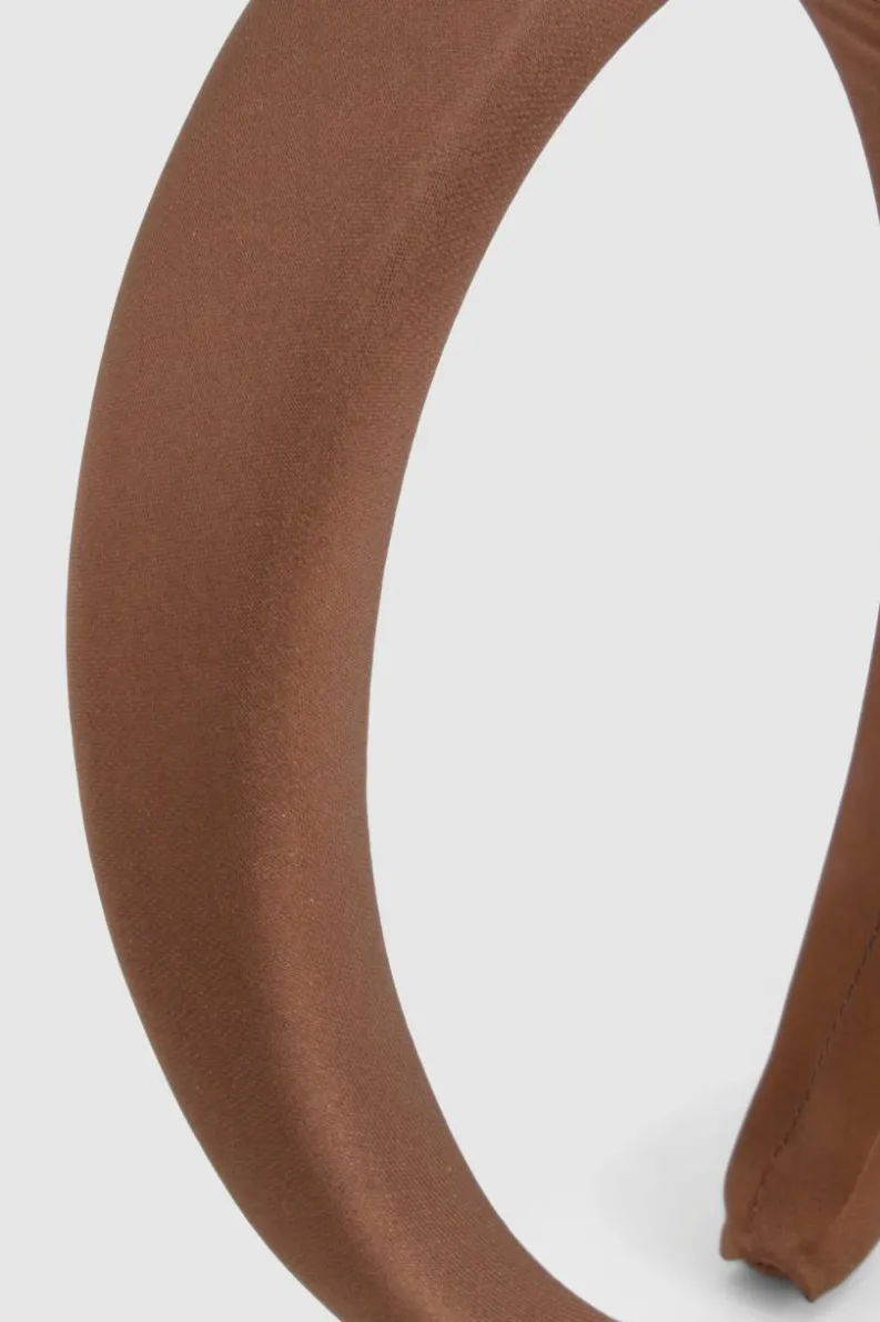 Hair Accessories*boohoo Satin Padded Headband chocolate
