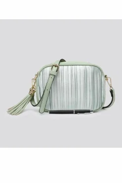 Cross-Body Bags|Handbags*Kitise Satin Pleated Tassel Charm Camera Handbag Small Crossbody Bag Light Green