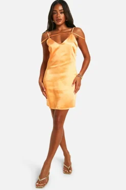 Cami Dresses*boohoo Satin Strappy Mini Dress mango