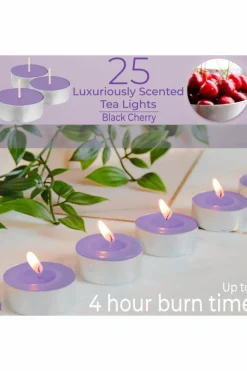 Candles & Diffusers|Candles*Deco Express Scented 25 Packs Tealights - Black Cherry Purple