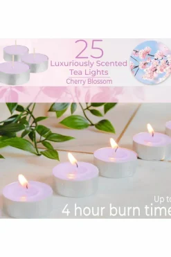 Candles & Diffusers|Candles*Deco Express Scented 25 Packs Tealights - Cherry Blossom Pink